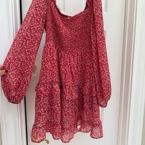 Floral Red mini Dress